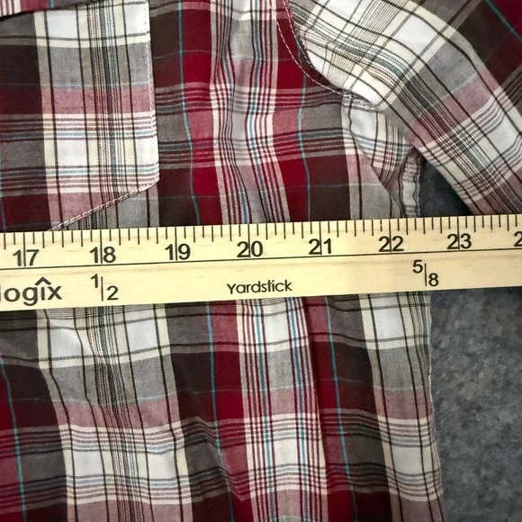Levis Mens XL Modern Fit Plaid Western Pearl Snap Long Sleeve Shirt - Picture 7 of 9
